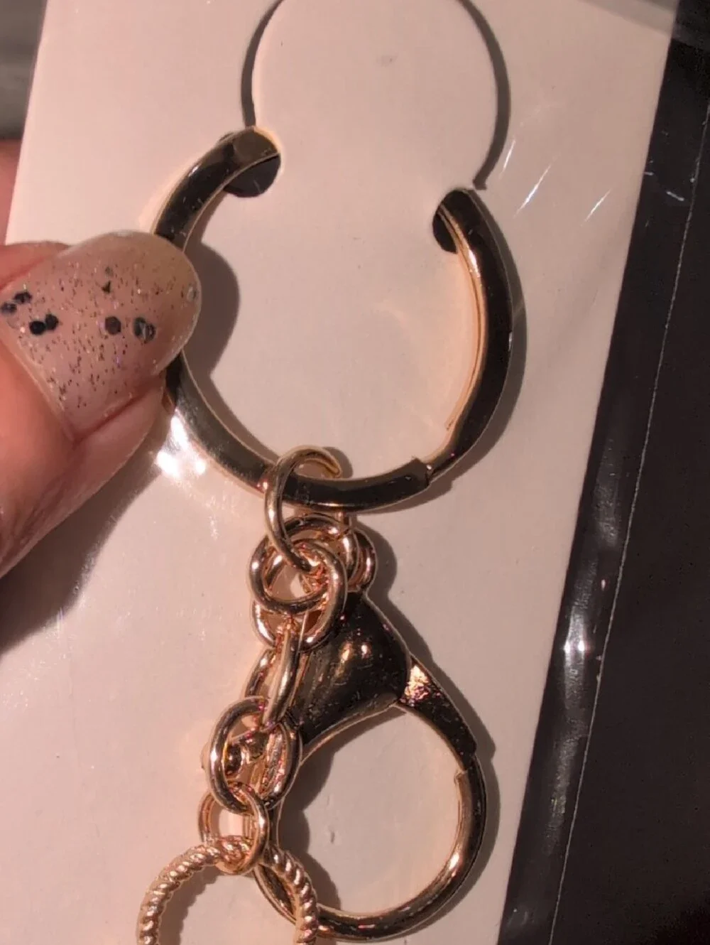 Ella Gold-Tone Crystal Purse Keychain with Pink and Multicolor Gems
